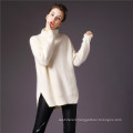 Women cashmere long style grey color cardigan sweater